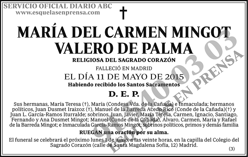 María del Carmen Mingot Valero de Palma